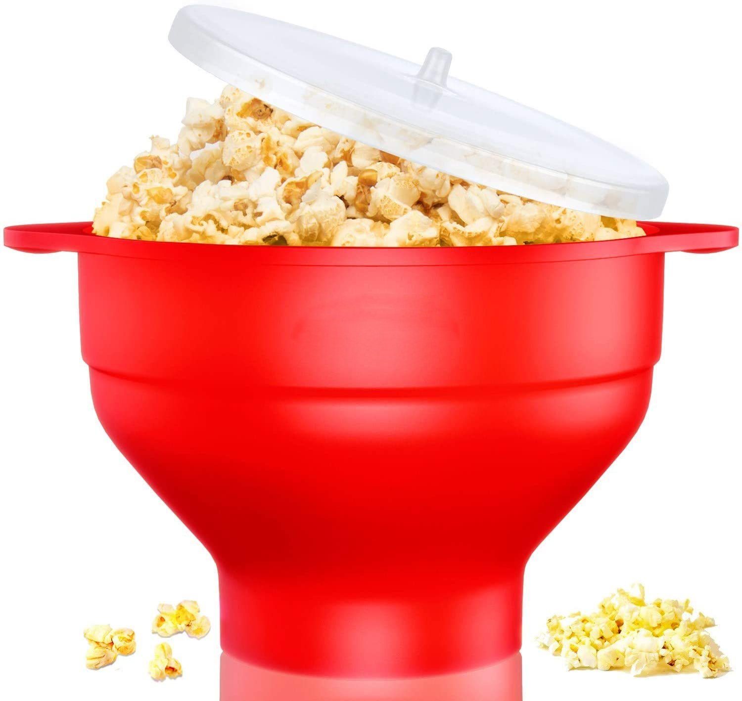 Jormftte Popcornmaschine Mikrowellen-Popcorn-Druckknopf aus Silikon, faltbar, BPA-frei