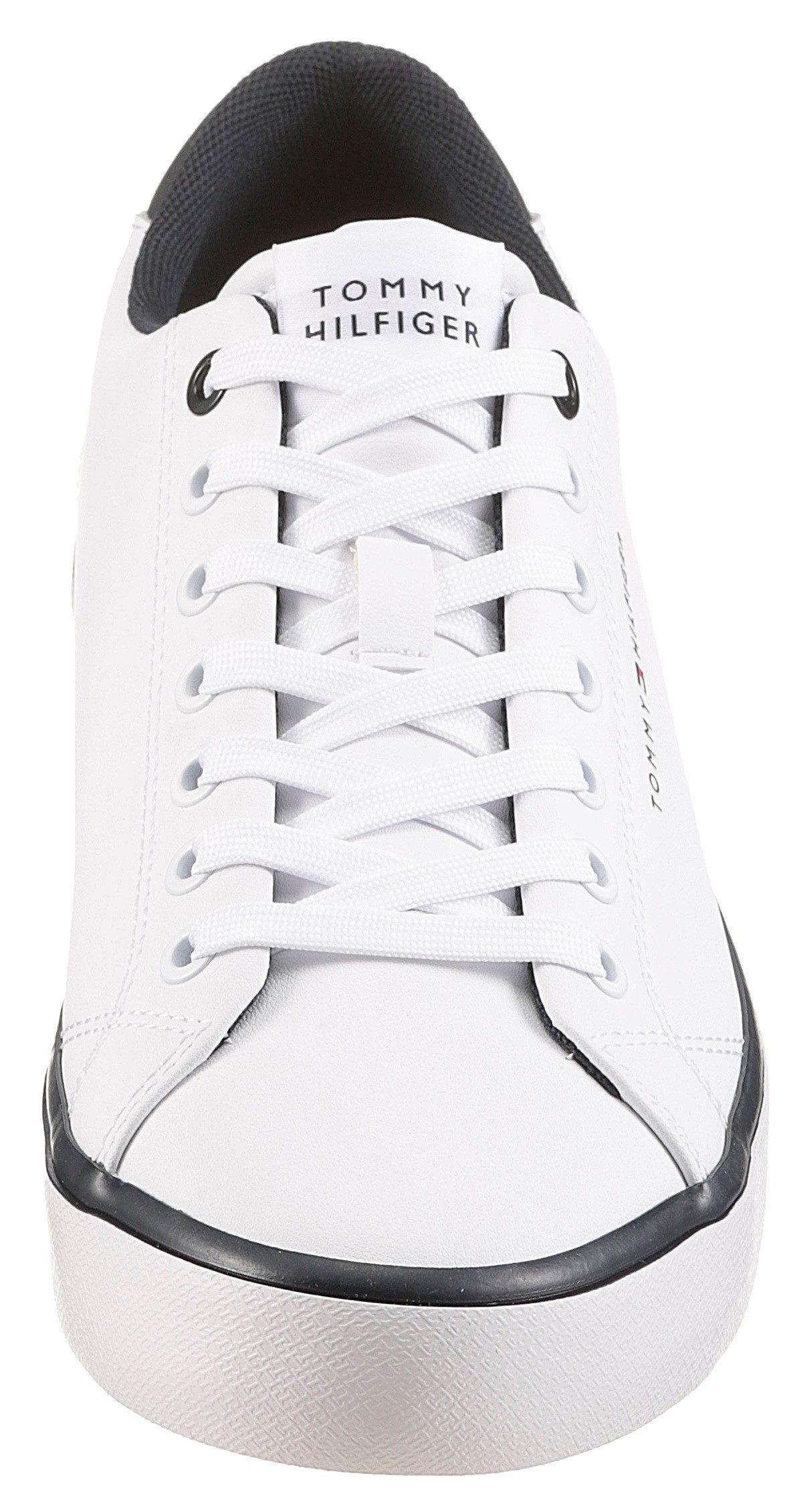 Tommy Hilfiger TH HI VULC CORE LOW LEATHER Sneaker, Freizeitschuh, Halbschuh, Schnürer mit gepolstertem Schaftrand