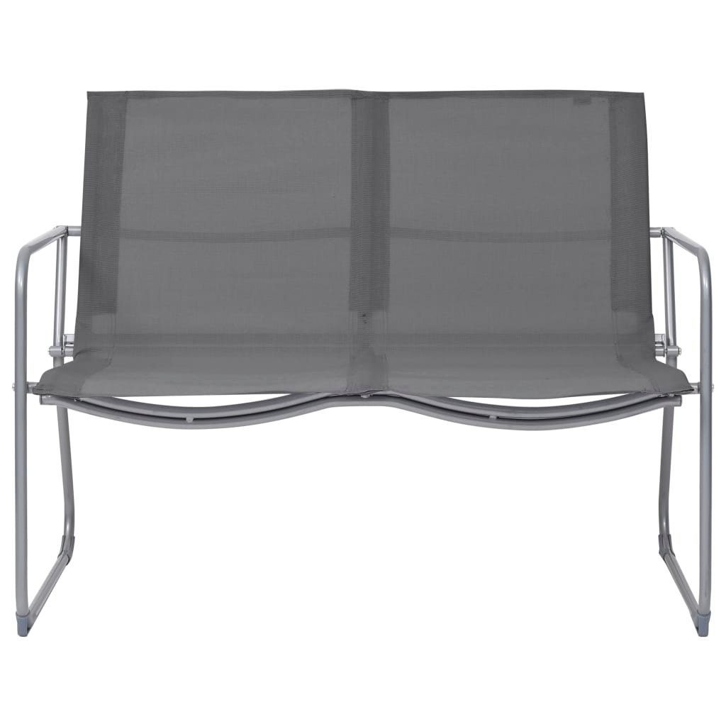 und Grau, (4-tlg) Gartenlounge-Set 4-tlg. vidaXL Garten-Lounge-Set Stoff Stahl