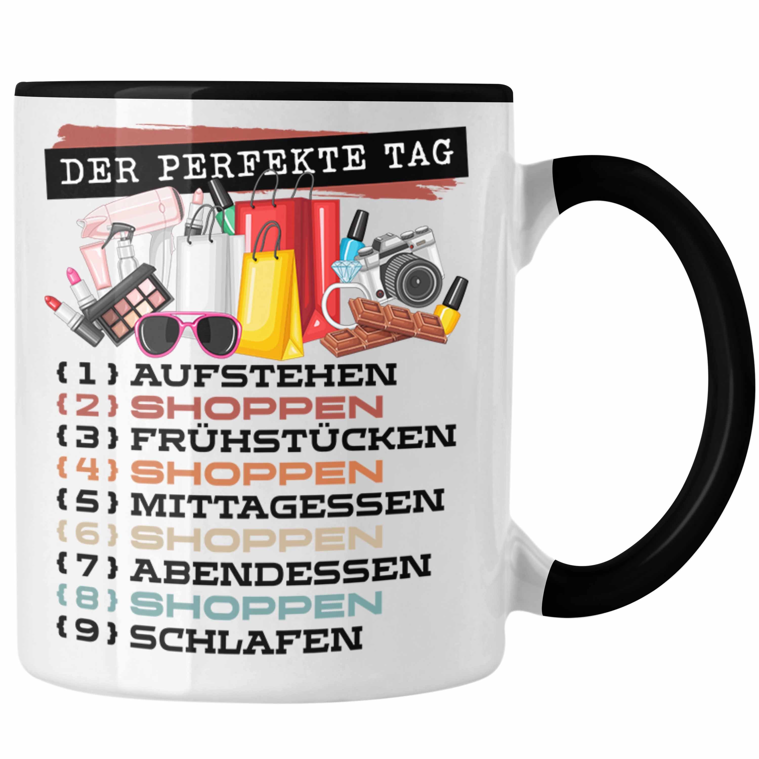 Trendation Tasse Trendation - Shoppen Tasse Geschenk für Shopping Süchtige Spruch Der P Schwarz