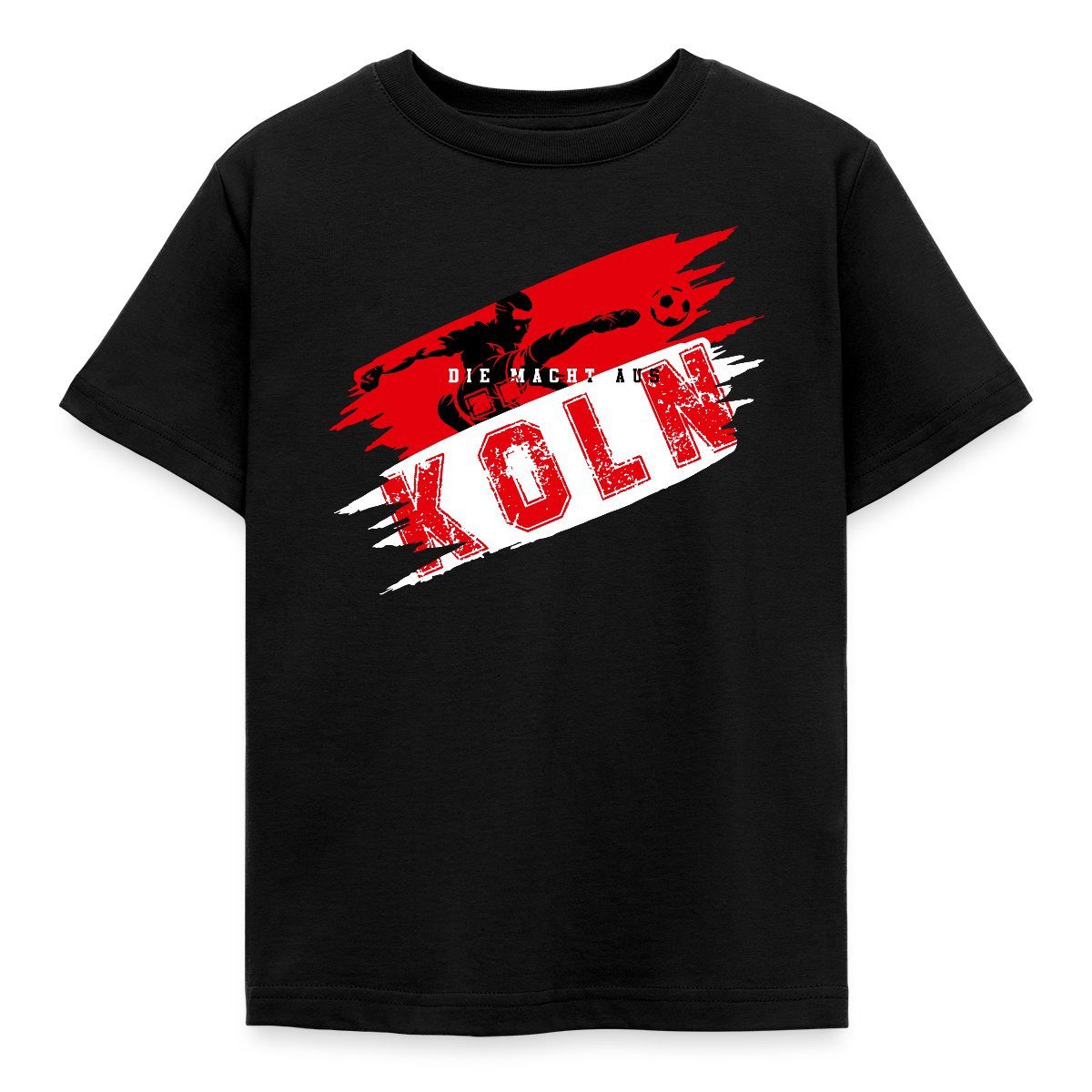 Spreadshirt T-Shirt Die Macht Aus Köln Rot-Weiß Fußball Fan Kinder T-Shirt (1-tlg)