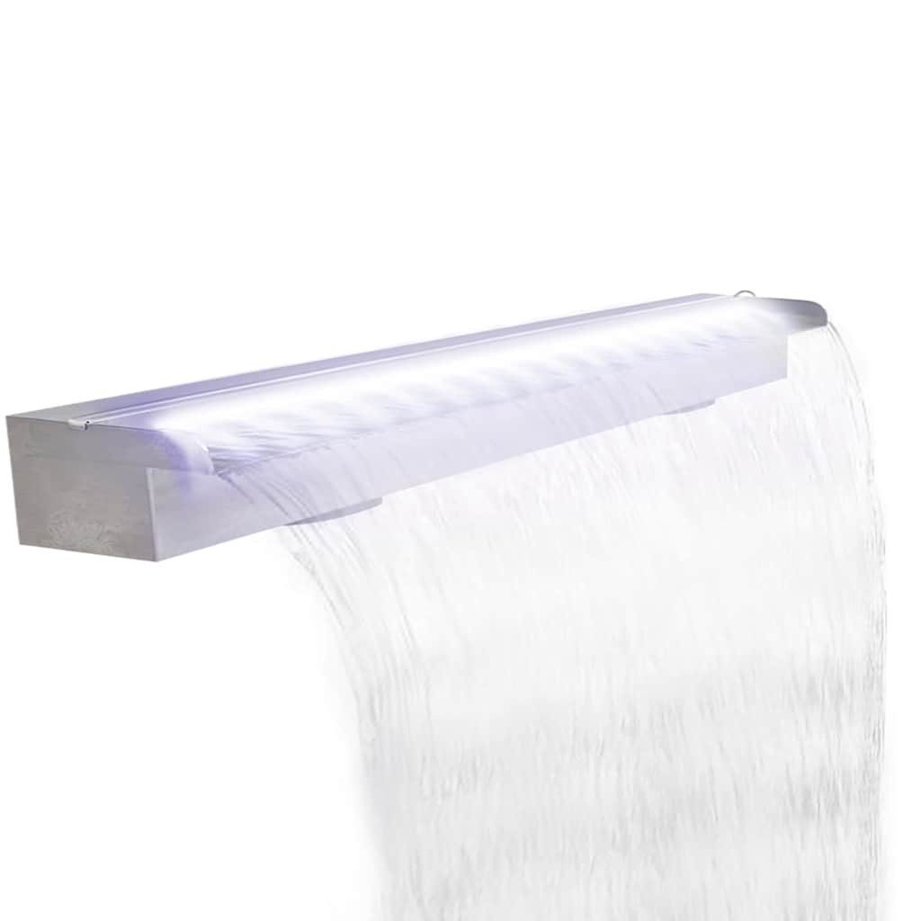 vidaXL Wasserfall Pool-Wasserfall mit LEDs Edelstahl 110 cm