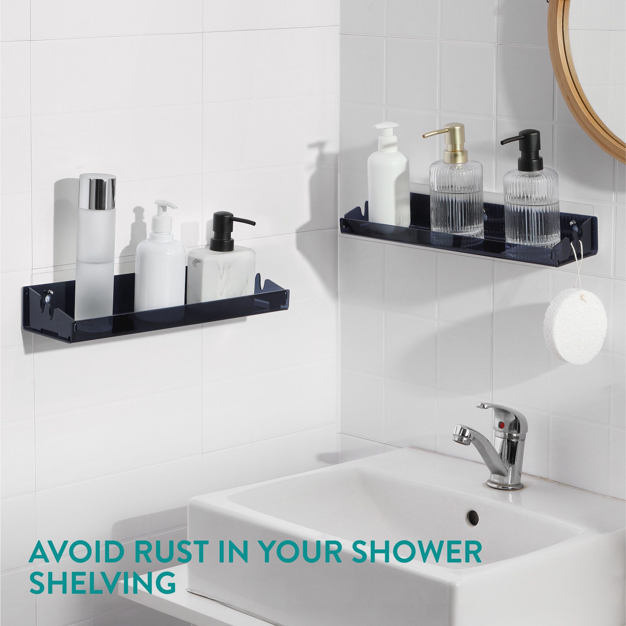 Navaris Wandregal Acryl Schweberegal - 2x Regale - Badezimmer Regal ohne Bo günstig online kaufen