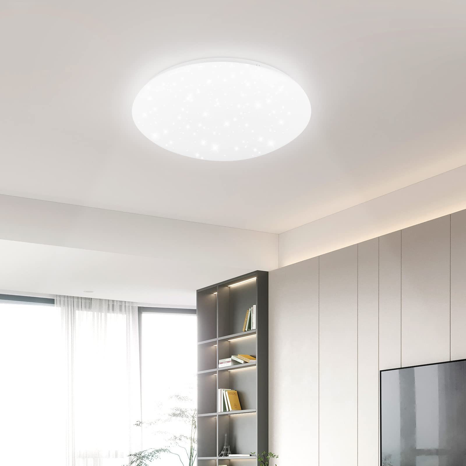 ZMH LED-Sternenhimmel Wohnzimmer Modern Sternenhimmel Deckenlampe Rund/Quad günstig online kaufen