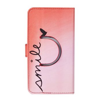 K-S-Trade Handyhülle für Coolpad Cool 6, Schutzhülle Handyhülle Hülle cover bookstyle Etui ''smile'' rot