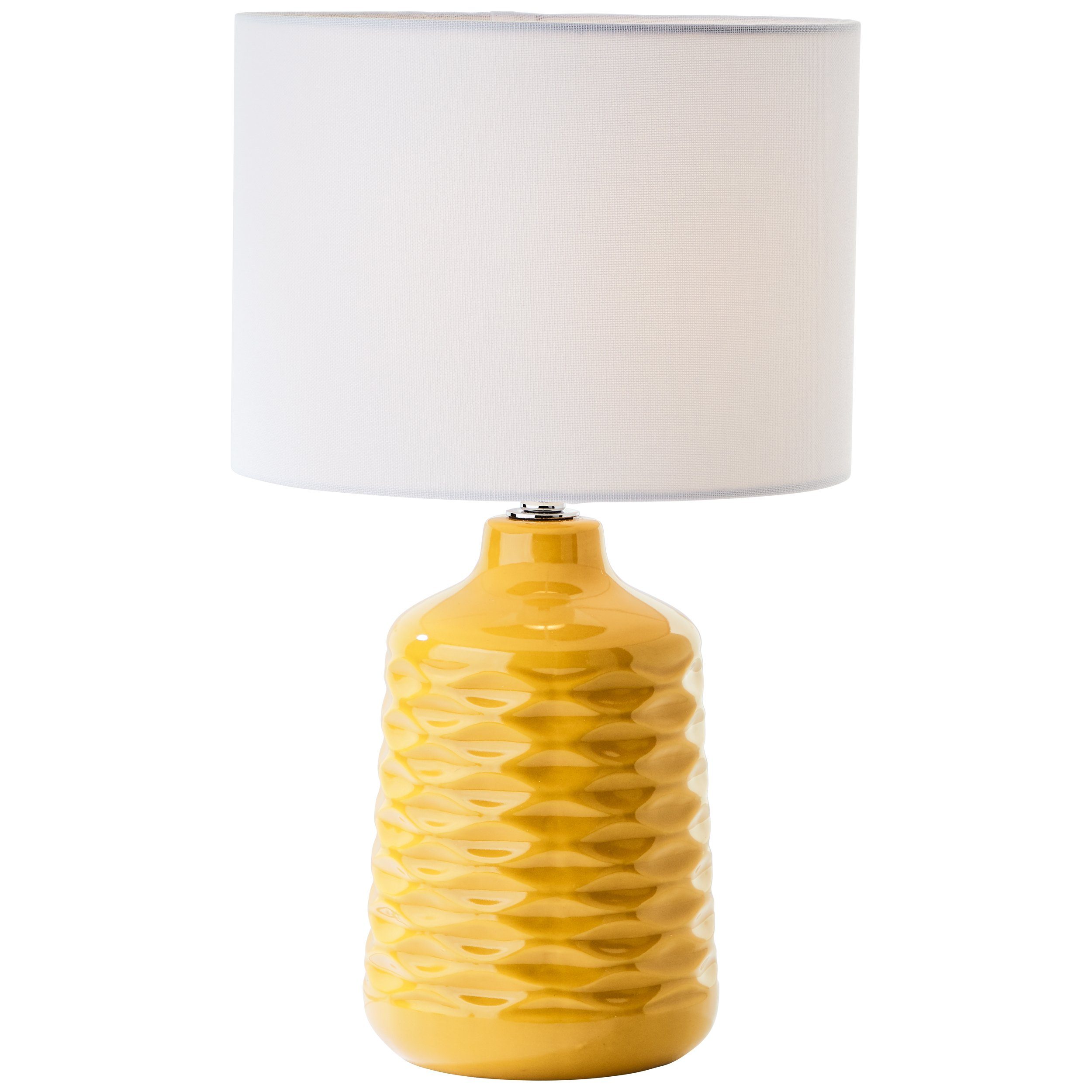 Leuchtmittel, max. grau/gelb 42 ohne Lightbox Tischleuchte, 40 E14, Tischlampe, Höhe, Ø cm cm, 25 W, Schalter,