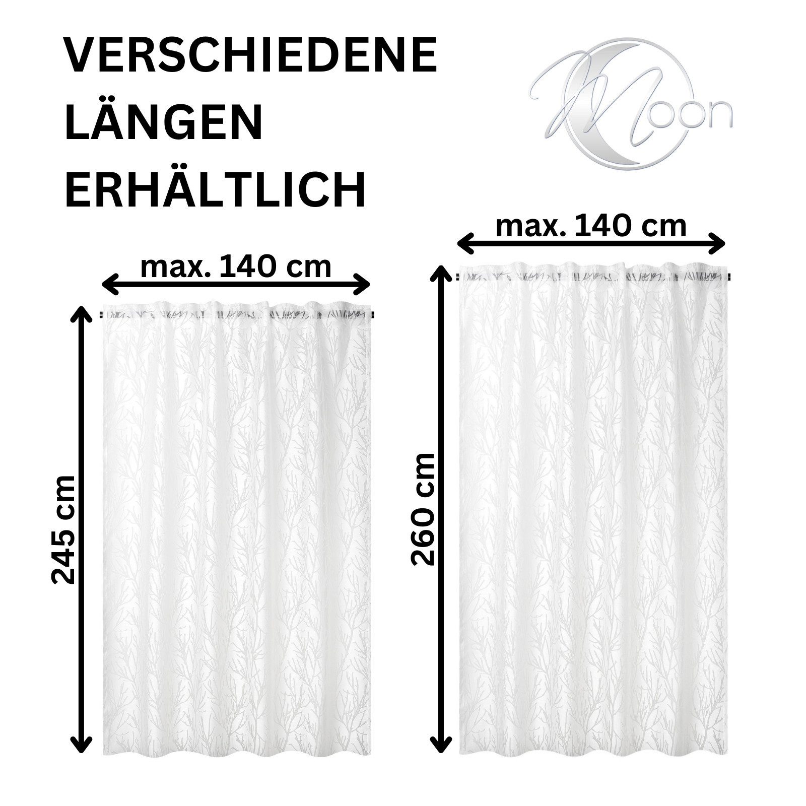 MOON Heimtextilien Vorhang Schlaufenvorhang Dekoschal Ronny mit Ausbrenner Motiv 140x245-weiß (1 St), halbtransparent