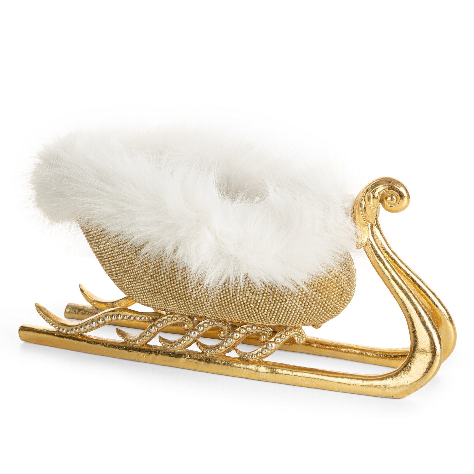 Eurofirany Weihnachtsfigur Nussknacker Schlitten Gold Metall Schmuck Dekora günstig online kaufen