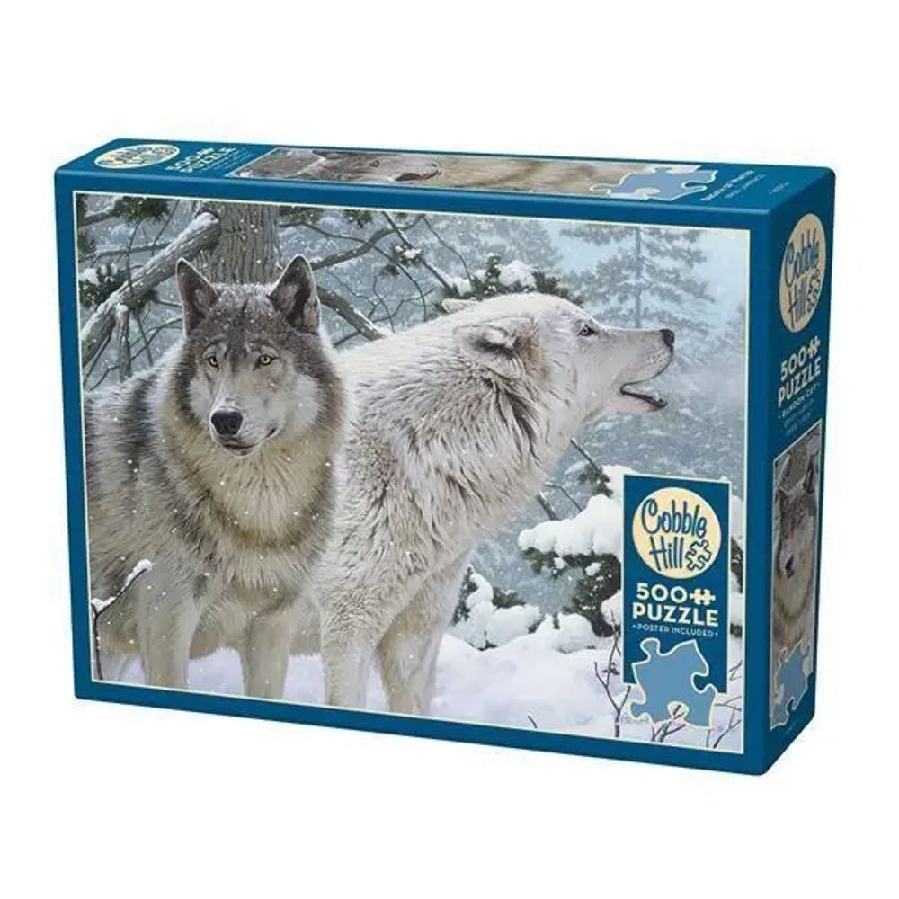 BrainBox Puzzle Wölfe im Schnee 500 Teile, 500 Puzzleteile