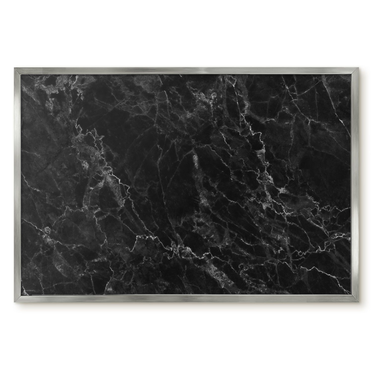 Tulup Magnettafel Dekorative Magnettafel mit Rahmen für Büro und Arbeitszimmer, Schwarzer Marmor, Schwarz