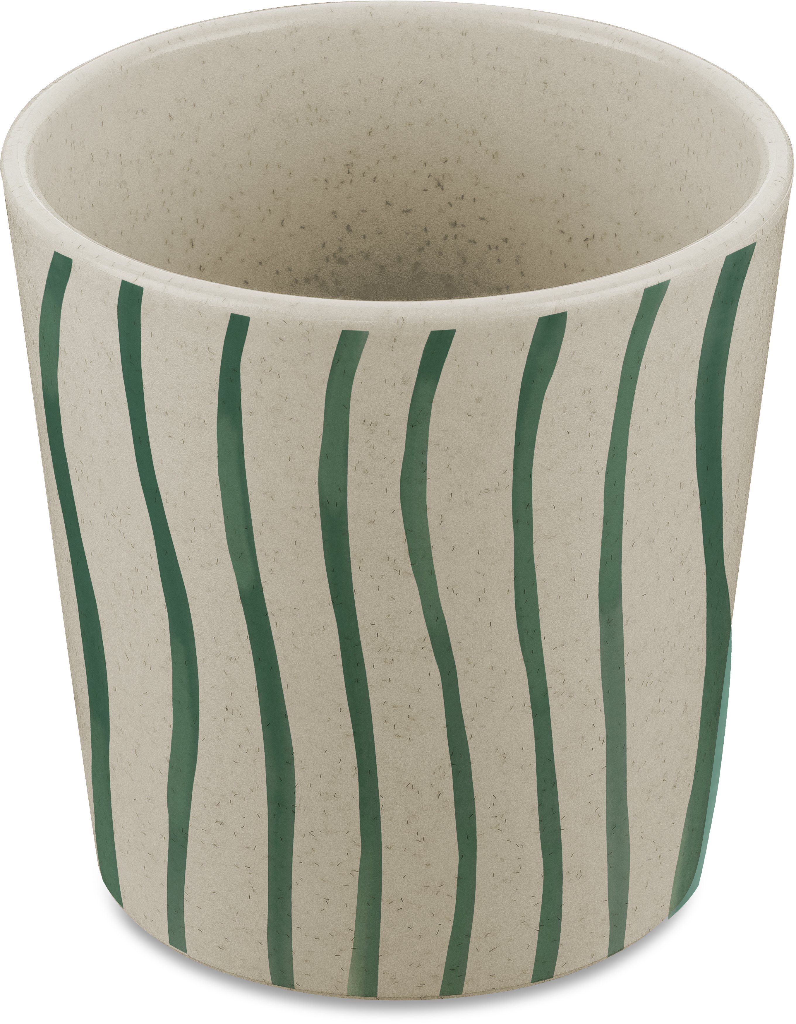 KOZIOL Becher CONNECT CUP S MONSTERA STRIPES, Holz, Kunststoff, biozirkulär,recycelbar,melaminfrei,spülmaschinengeeignet,190ml