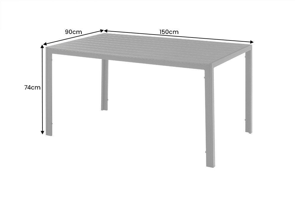 riess-ambiente Gartentisch DESIGNO 150cm anthrazit / schwarz (Einzelartikel günstig online kaufen