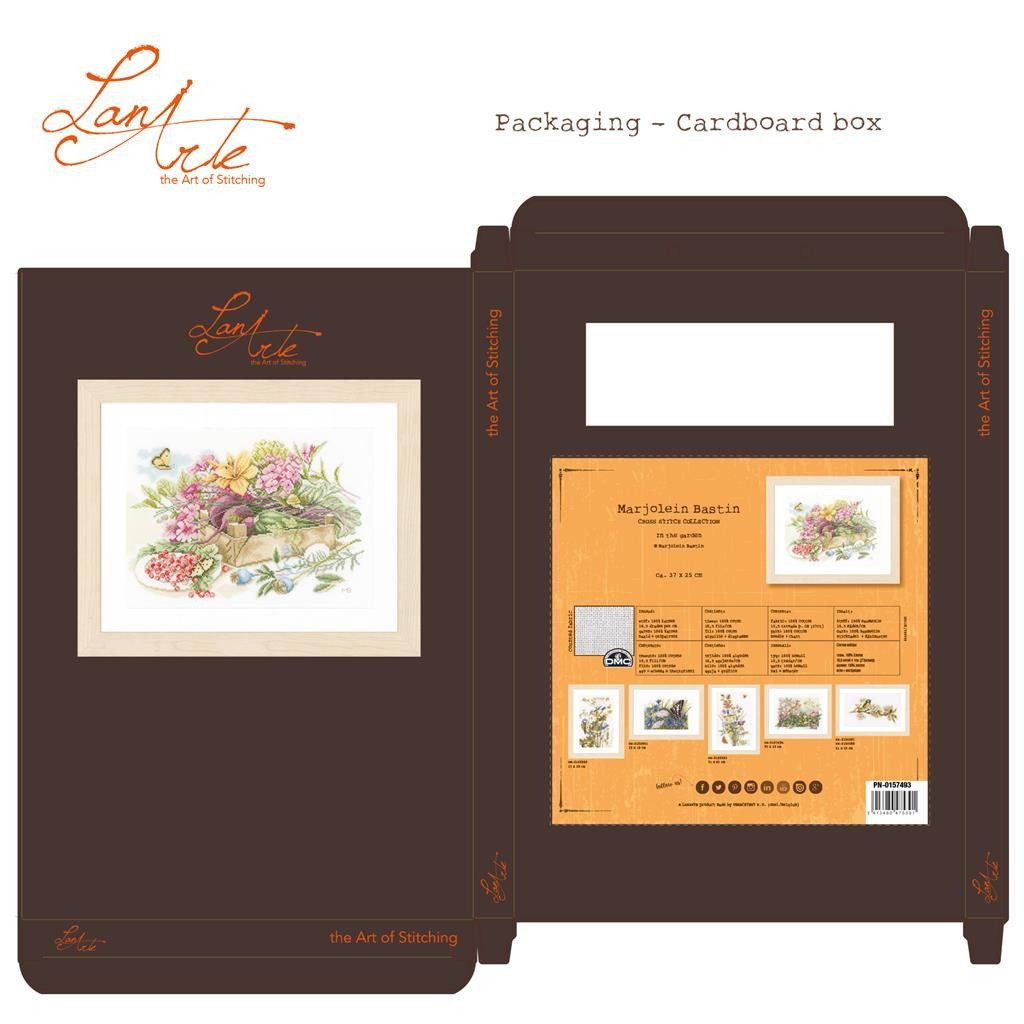 Lanarte Kreativset Lanarte PN-0157493 Blumen im Garten Kreuzstichpackung, (Set, embroidery Kit), Made in Europe