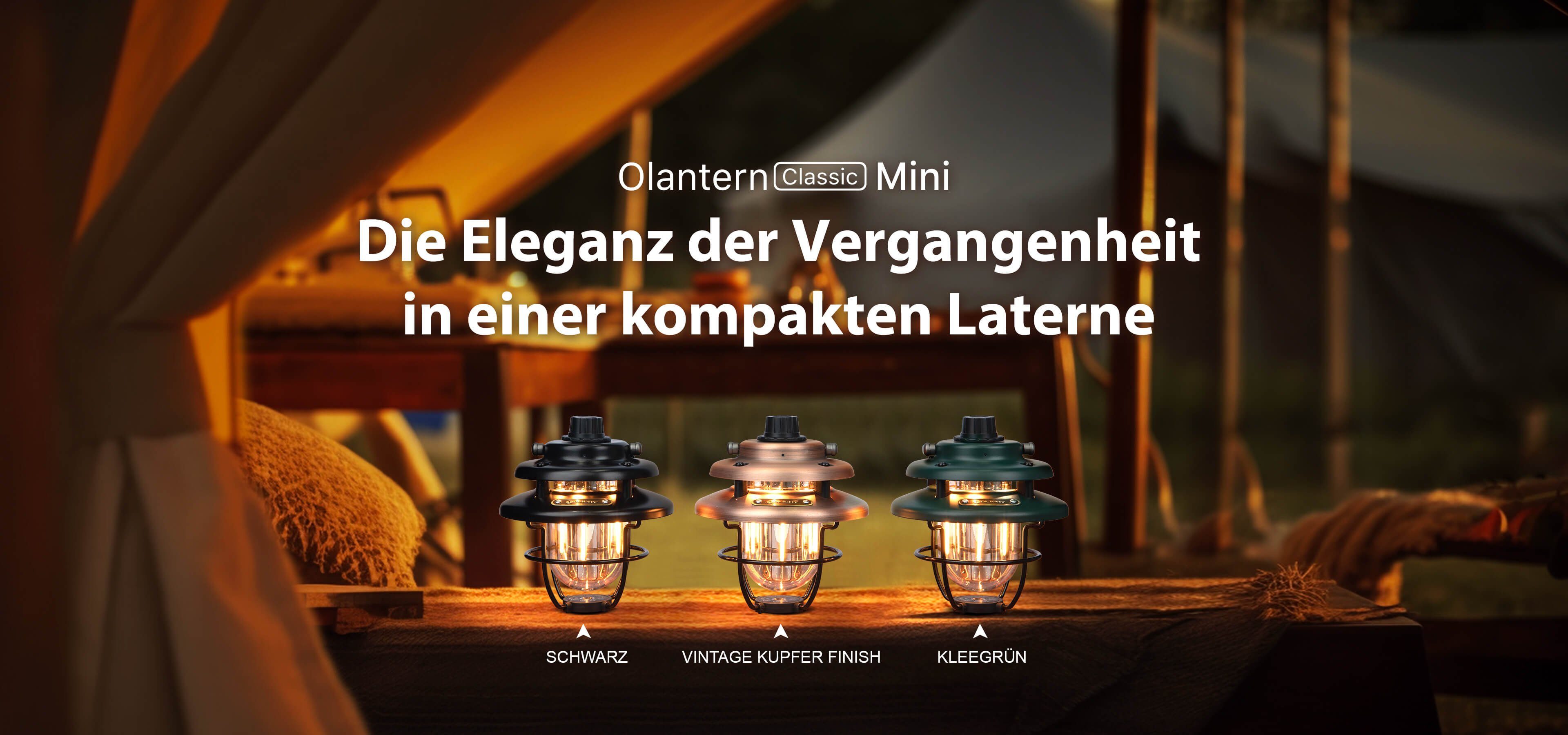 Vintage Campinglampe wiederaufladbare OLIGHT Mini Olantern LED Classic USB Olight Kupfer-Finish Laterne