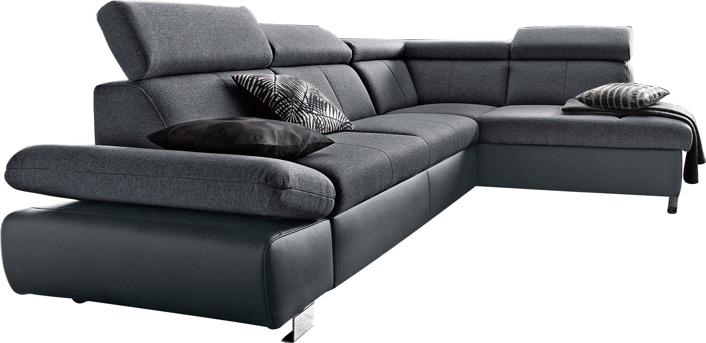 exxpo - sofa fashion Ecksofa Happy, L-Form, mit Ottomane, wahlweise mit Bettfunktion und Bettkasten