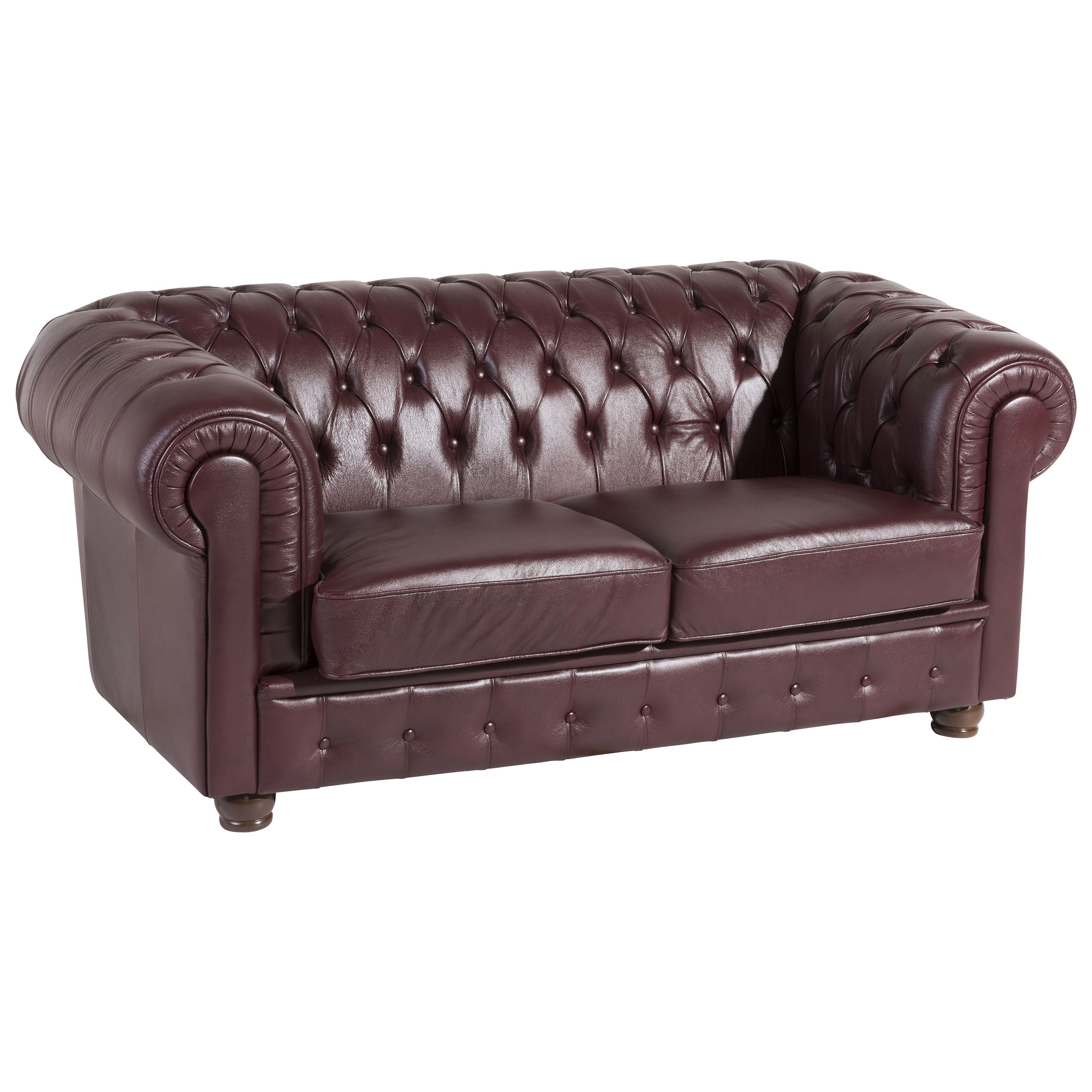 Max Winzer® Chesterfield-Sofa Bridgeport 2-Sitzer, mit edler Knopfheftung, geschwungene Armlehnen
