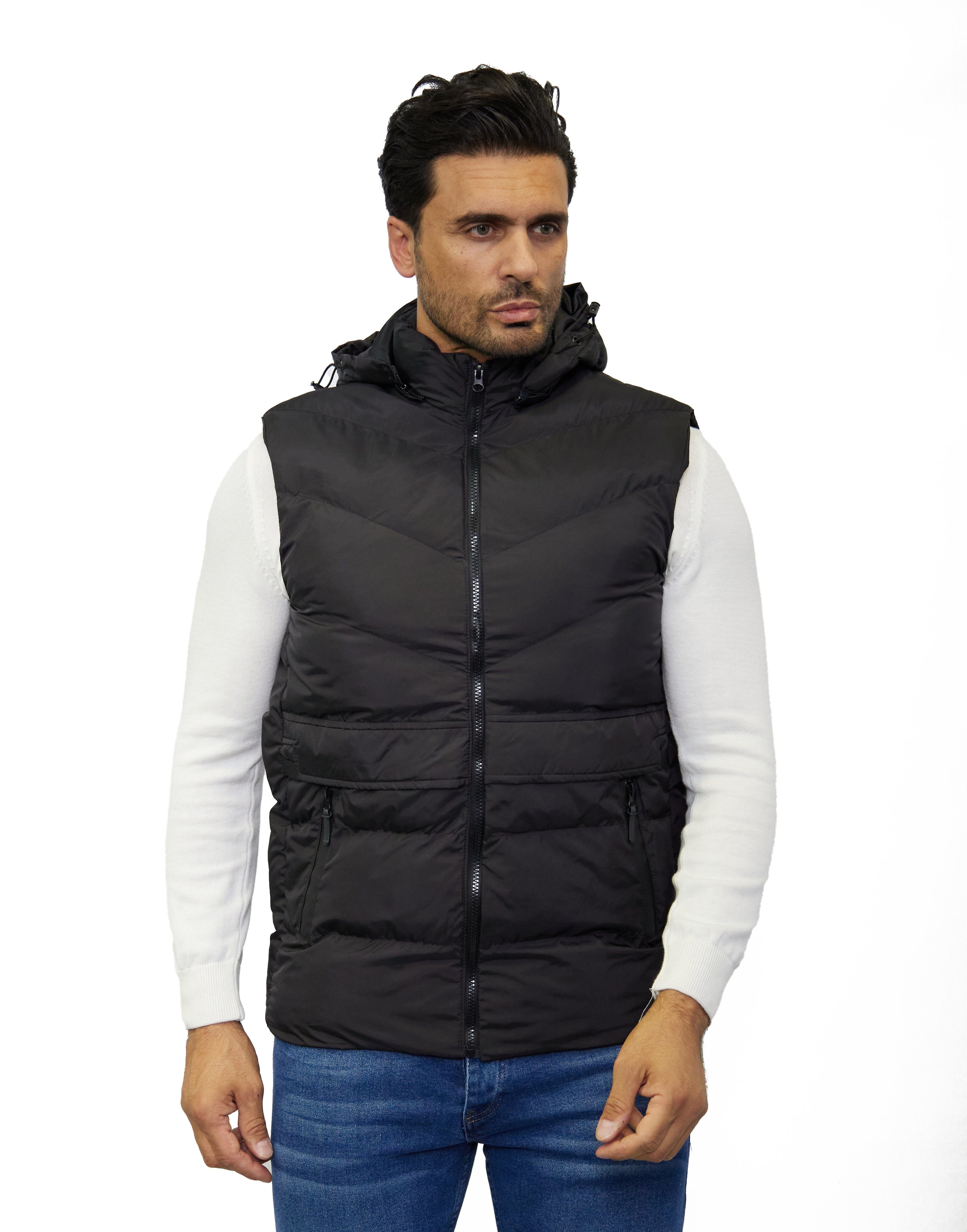 Denim House Steppweste Sportlicher Bodywarmer mit abnehmbarer Kapuze und feinen Details