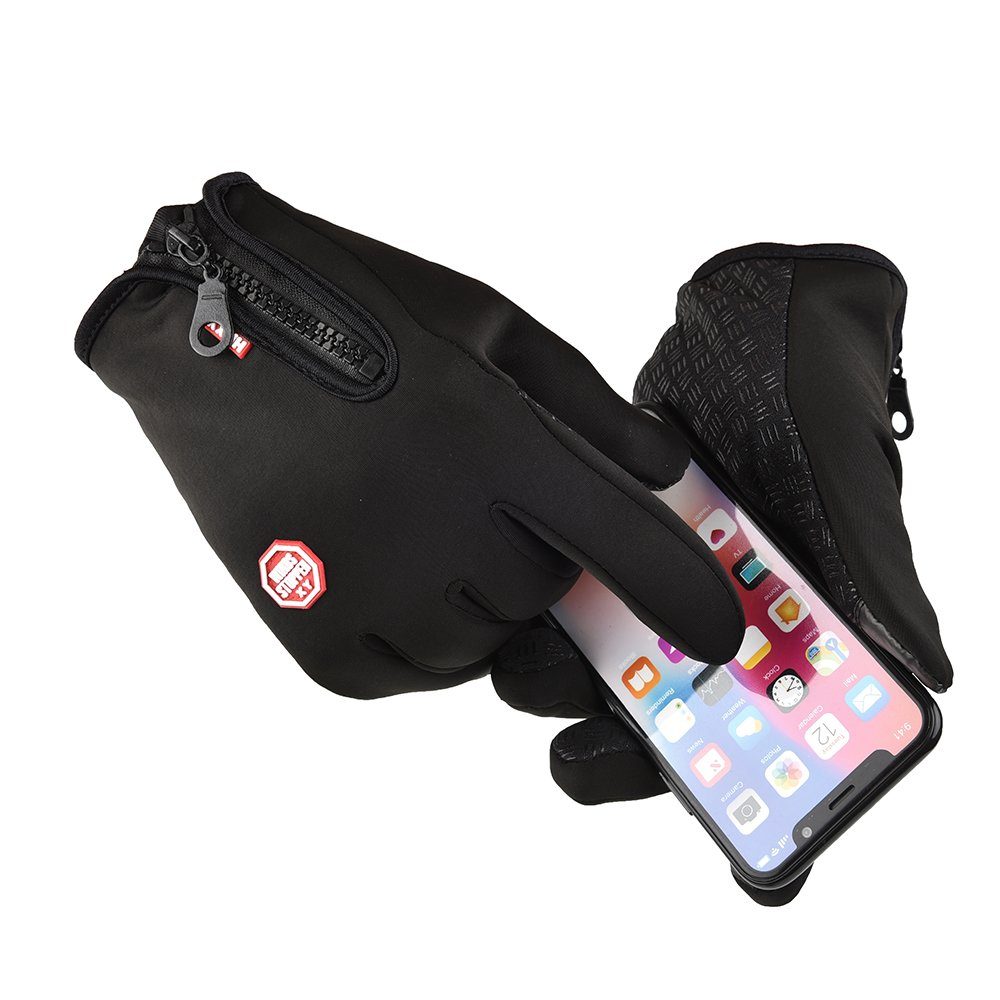 BTTO Hsch. Fleecehandschuhe Handschuhe Fleece Herren Damen Winterhandschuhe Fahrradhandschuhe Angelhandschuhe Touchscreen Winddicht Anti-Rutsch