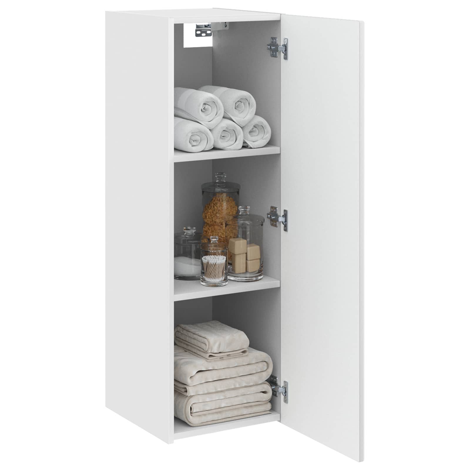 vidaXL Badezimmerspiegelschrank Wandmontierter Badezimmerschrank Weiß 33 x 34,5 x 100 cm (1-St)