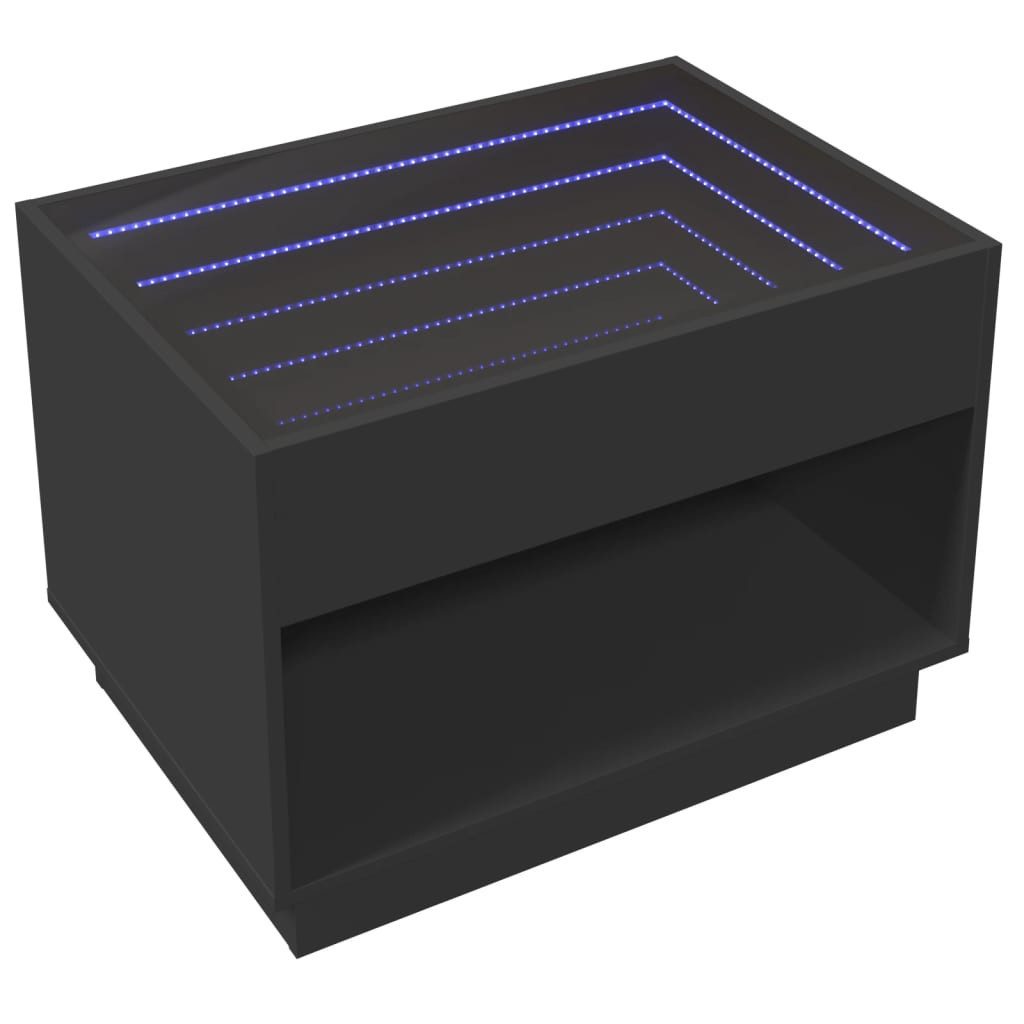 vidaXL Couchtisch Couchtisch mit Infinity-LED Schwarz 70x50x50 cm (1-St) günstig online kaufen