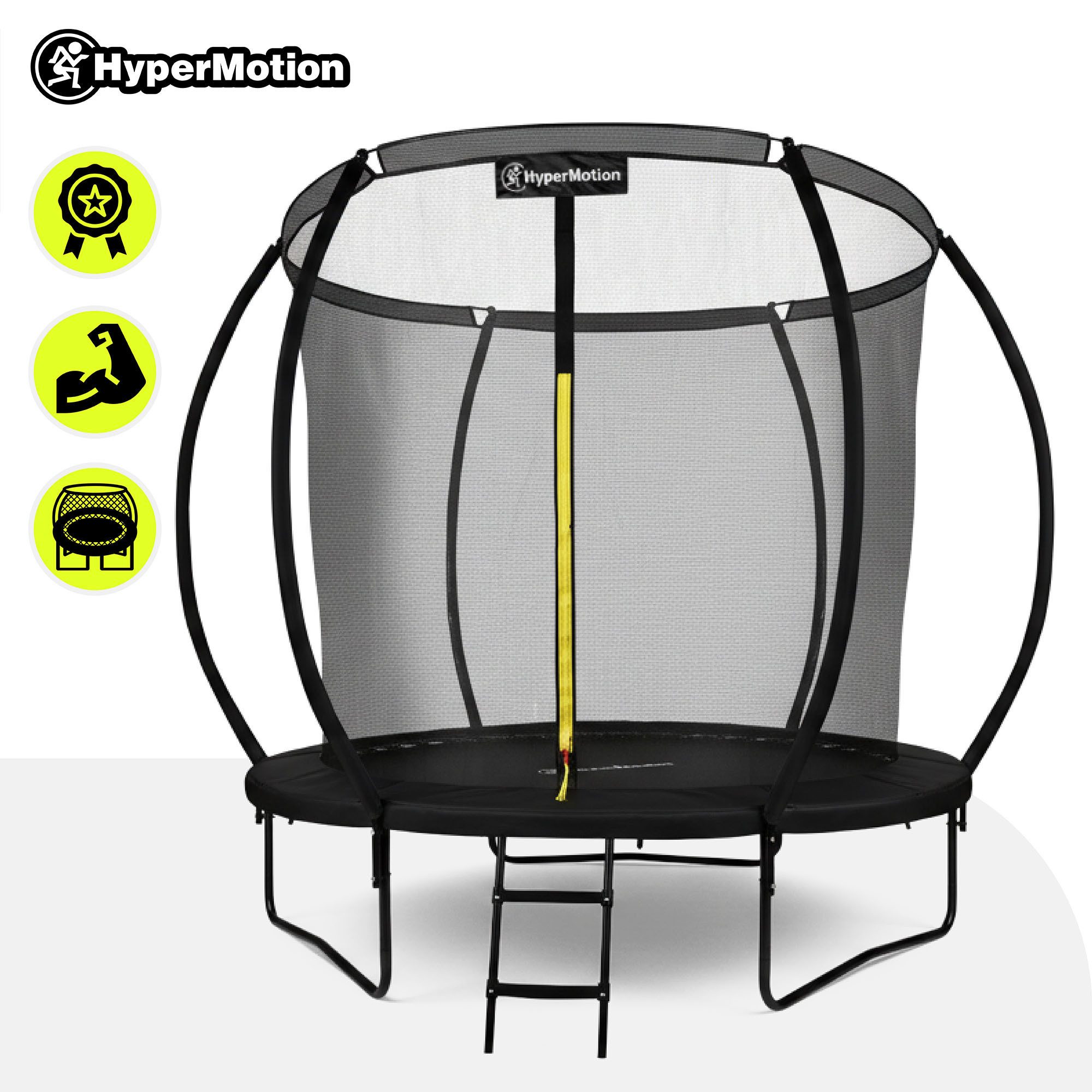 HyperMotion Kindertrampolin Gartentrampolin 244 cm – mit Sicherheitsnetz, Leiter & Stahlrahmen, Ø 244 cm