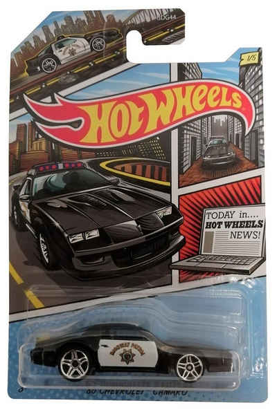 Mattel® Spielzeug-Rennwagen Mattel Hot Wheels GJV62 ´85 Chevrolet Camaro Poliz, (85 Chevrolet Camaro Polizeiauto)
