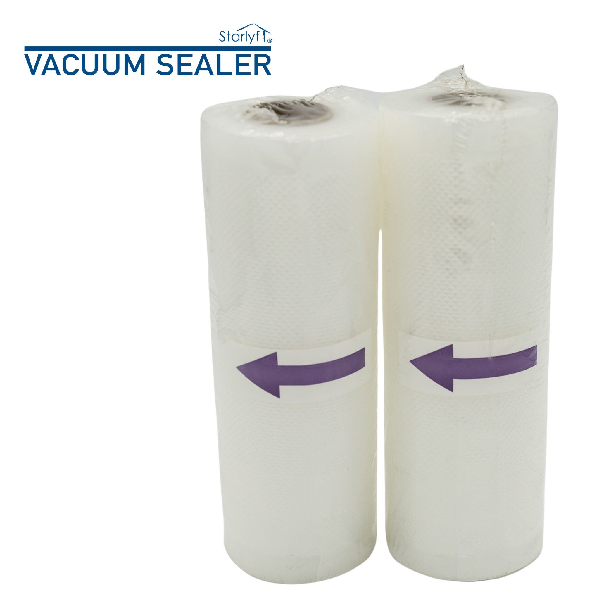 Starlyf Vakuumier-Folienrollen Vacuum Sealer Rollen, Zubehör für Starlyf Vakuumierer Vacuum Sealer, Beutelrolle 2er Set - 2 Rollen je 17 cm x 5 m