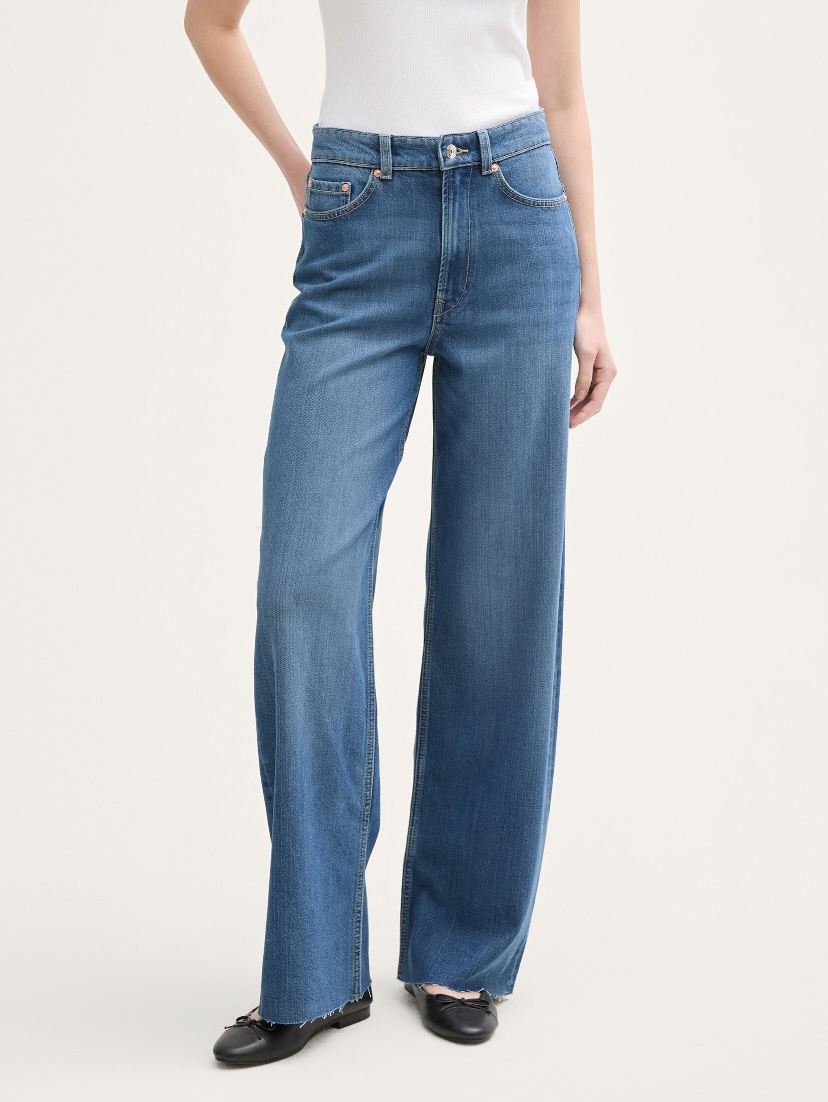 TOM TAILOR Denim Weite Jeans Jeanshosen TTLINOU WIDE Jeans günstig online kaufen