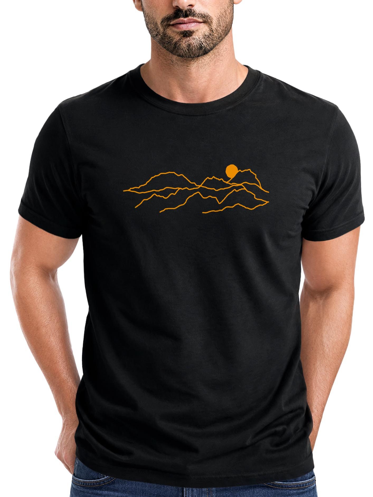 Neverless Print-Shirt Herren T-Shirt Fashion Printshirt aus Baumwolle – Modernes mit Print
