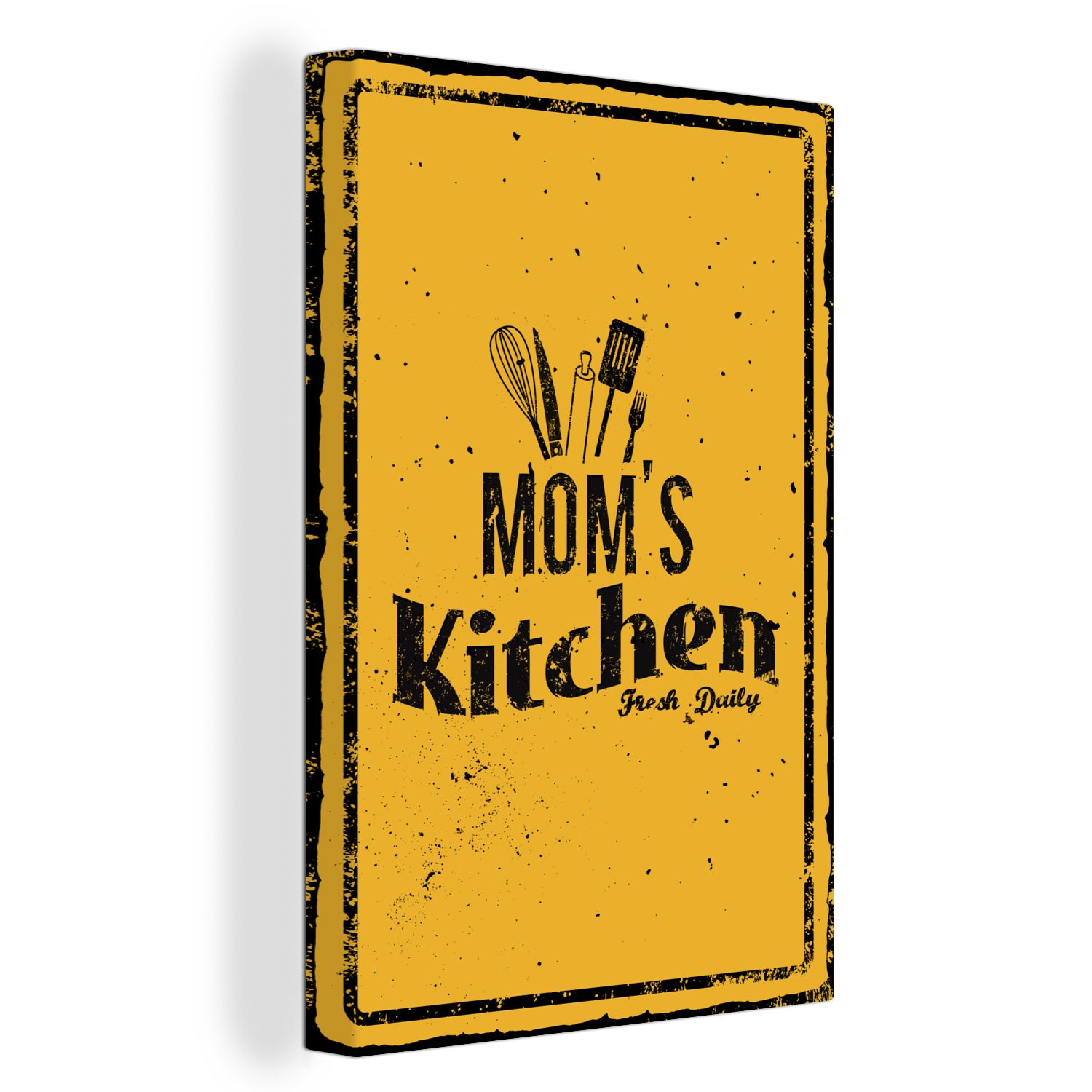 OneMillionCanvasses® Leinwandbild Küche - Mutter - Vintage, (1 St), Leinwandbild fertig bespannt inkl. Zackenaufhänger, Gemälde, 20x30 cm