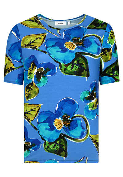 elanza T-Shirt Shirt Flowers - 10/blue-green (1-tlg)