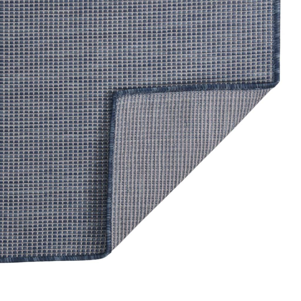vidaXL Outdoorteppich 120 x 170 cm Outdoor-Teppich Flachgewebe 120x170 cm Blau Terrasse Camp, Flachgewebe, Höhe: 170 mm