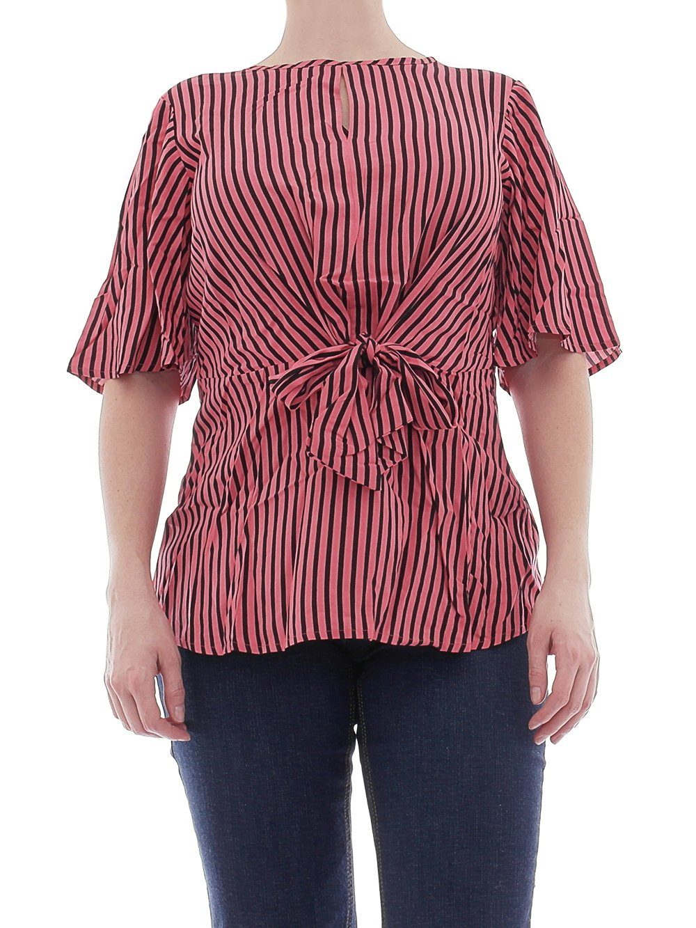 YESET Блузкиtop Bluse Shirt 1/2 Arm Knoten Streifen rot 966155
