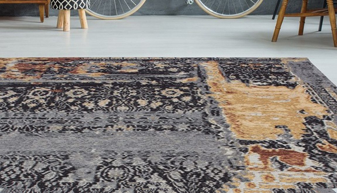 my home Teppich Cara, rechteckig, Höhe: 8 mm, Vintage Design, Wohnzimmer