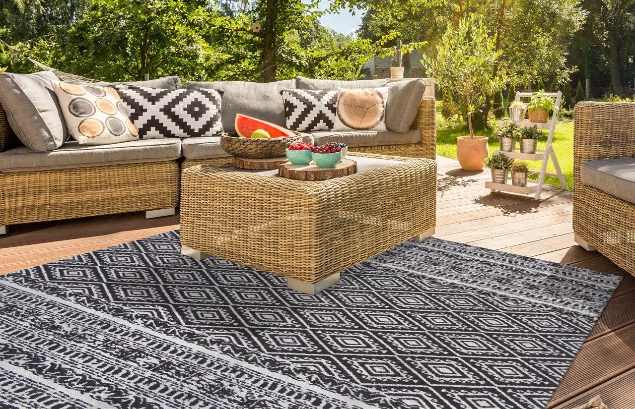 Kayoom Teppich Sunny 110, rechteckig, Höhe: 8 mm, Besonders pflegeleicht. Im Innen- und Außenbereich verwendbar.