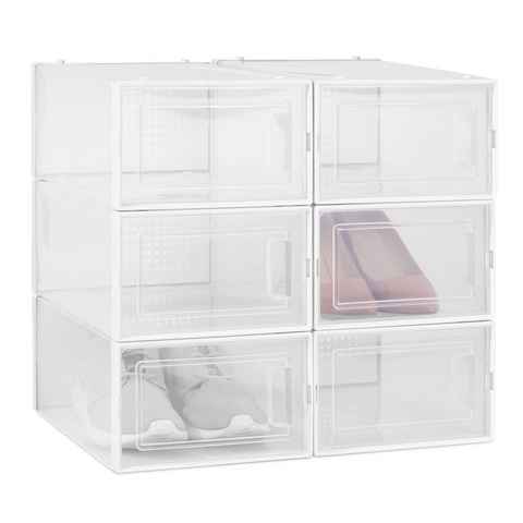 Navaris Aufbewahrungsbox Schuhkasten-Set mit 6 stapelbaren transparenten Boxen (6 St)