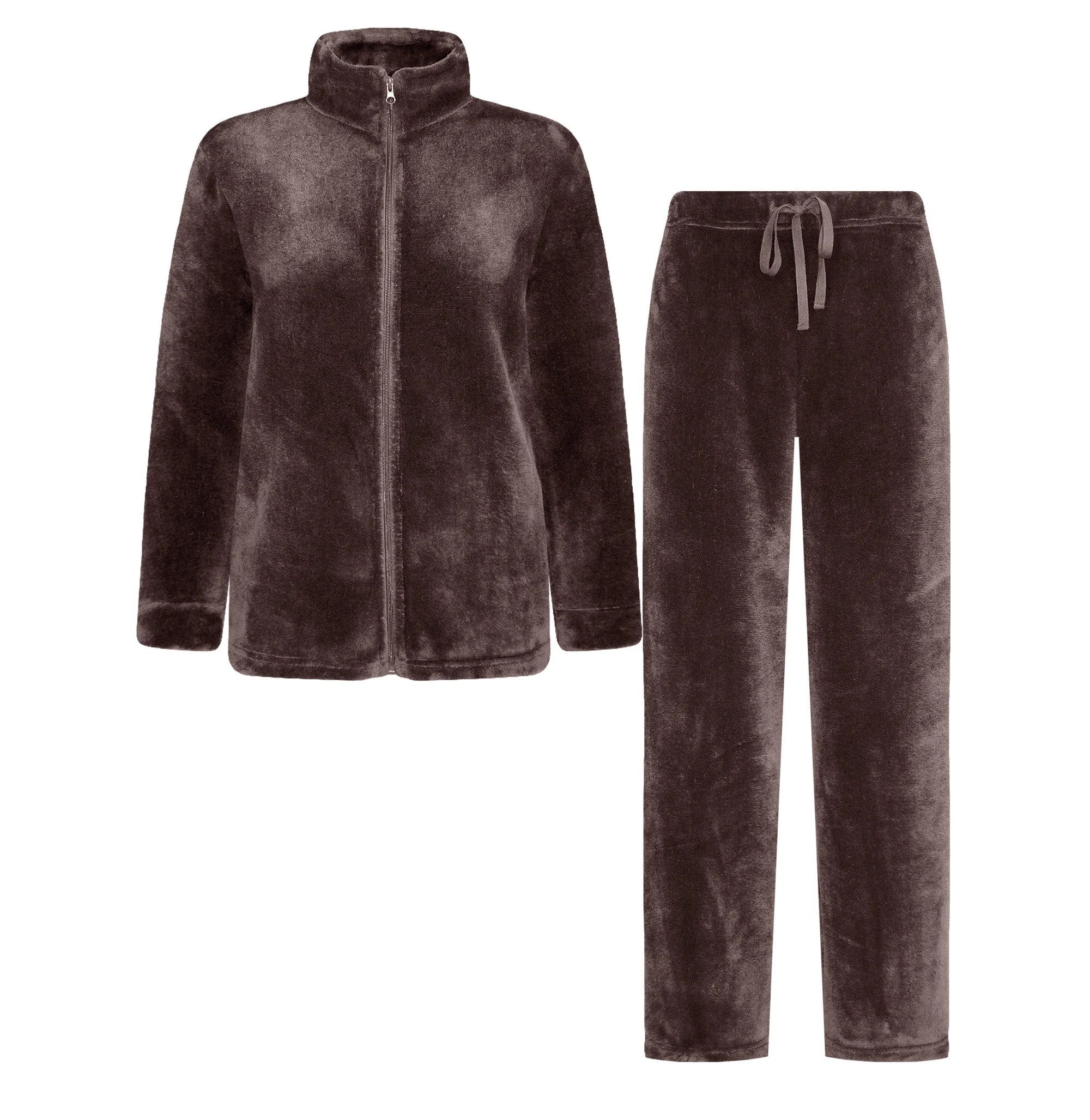 Rungassi Hausanzug GAUBERT Hausanzug Damen 2-teilig, Coral-Fleece, mit Reißverschluss – Bild 2 von 5