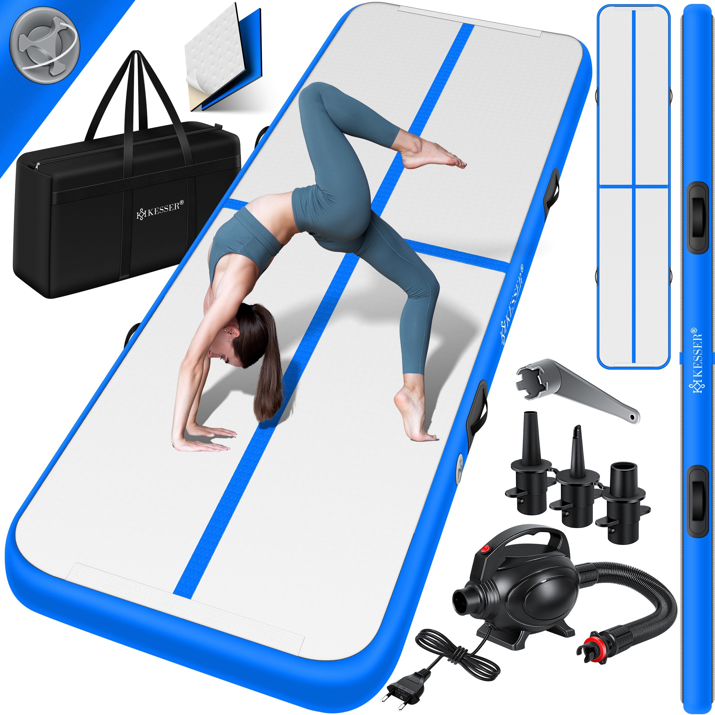 KESSER Turnmatte, Turnmatte Aufblasbar Airtrack Fitness-Matte Gymnastikmatte
