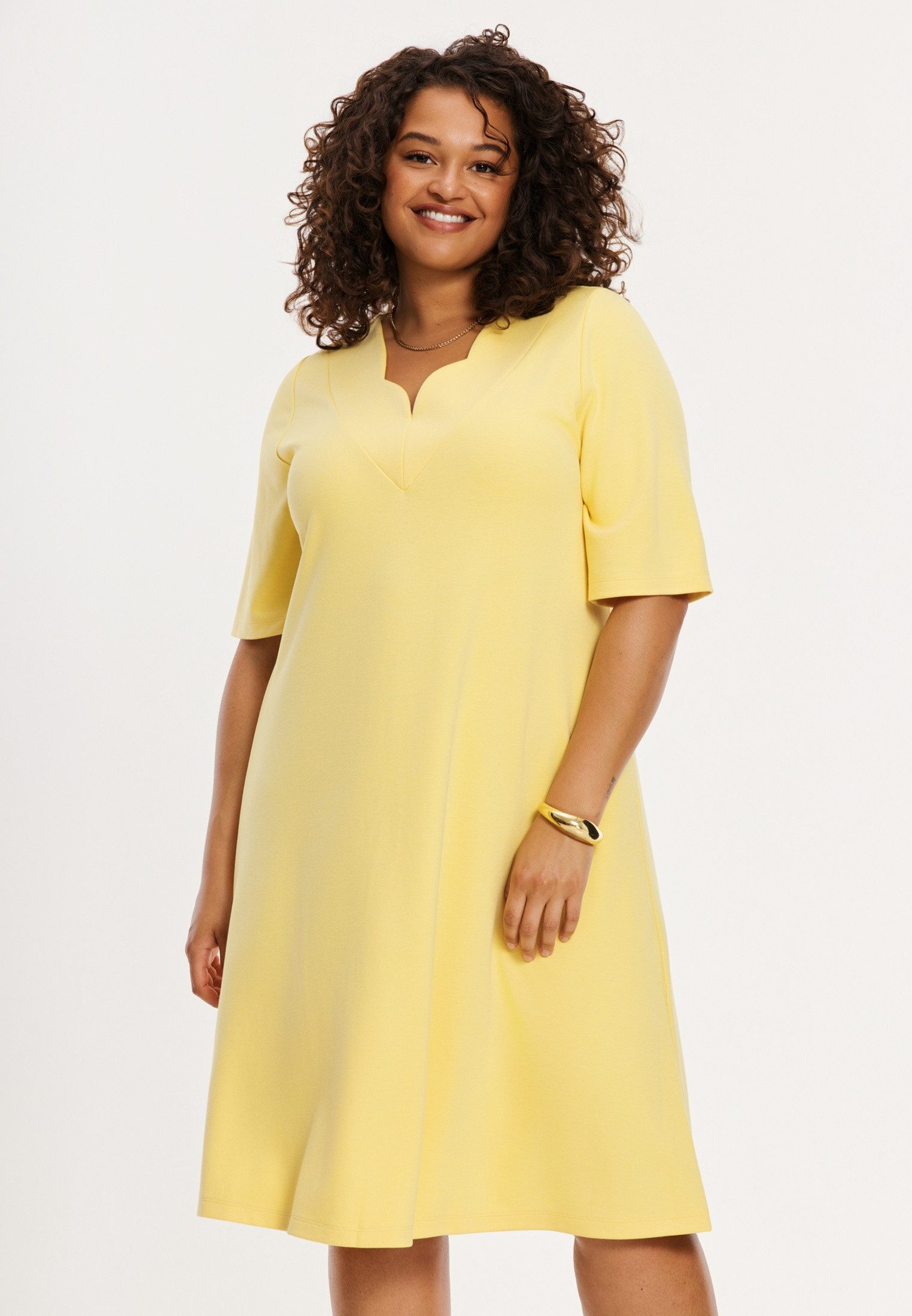 YOEK A-Linien-Kleid Damen Kleid mit Druck Bio-Baumwolle