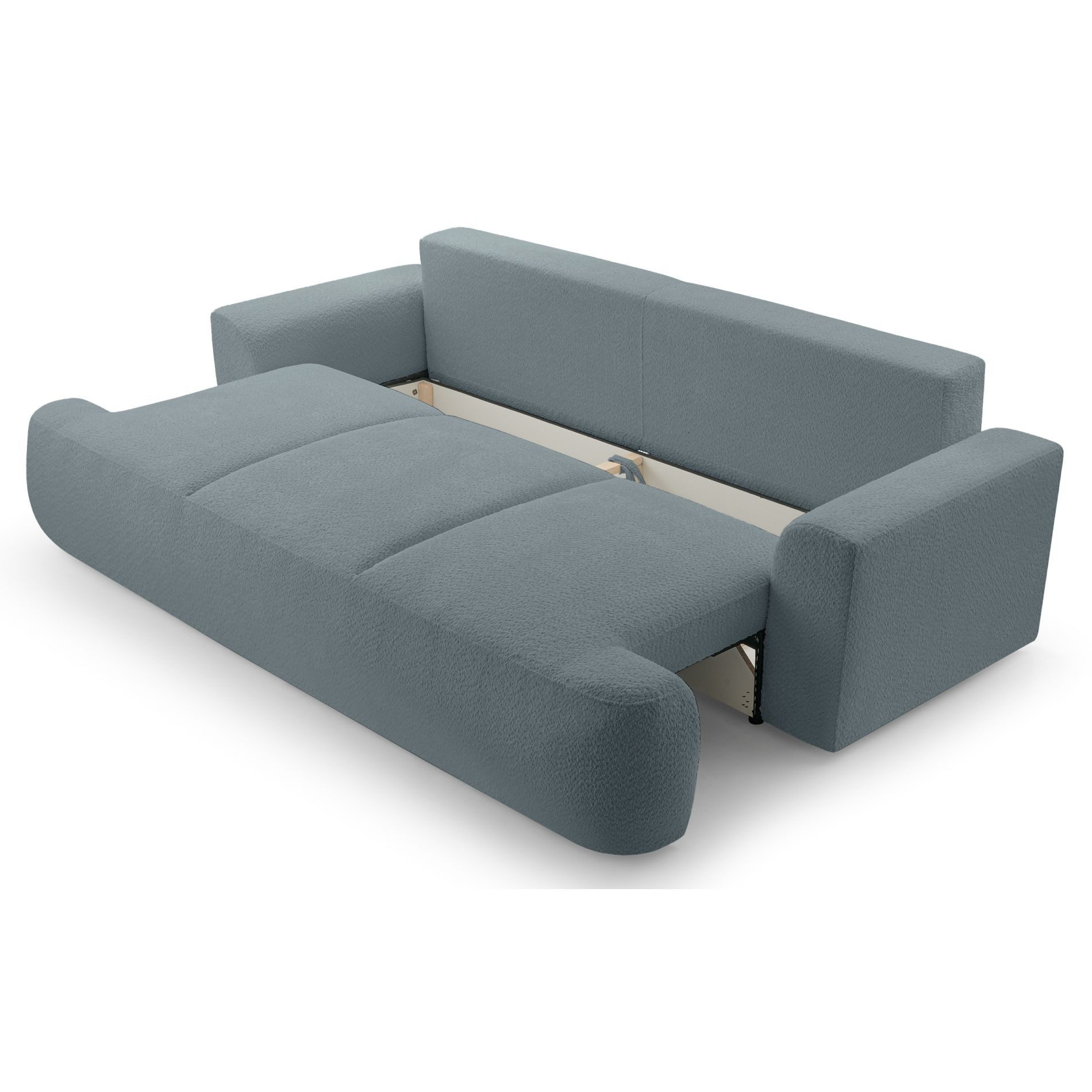 Selsey Schlafsofa, 3-Sitzer Sofa mit Schlaffunktion und Bettkasten, Bouclé-Bezug 248 cm