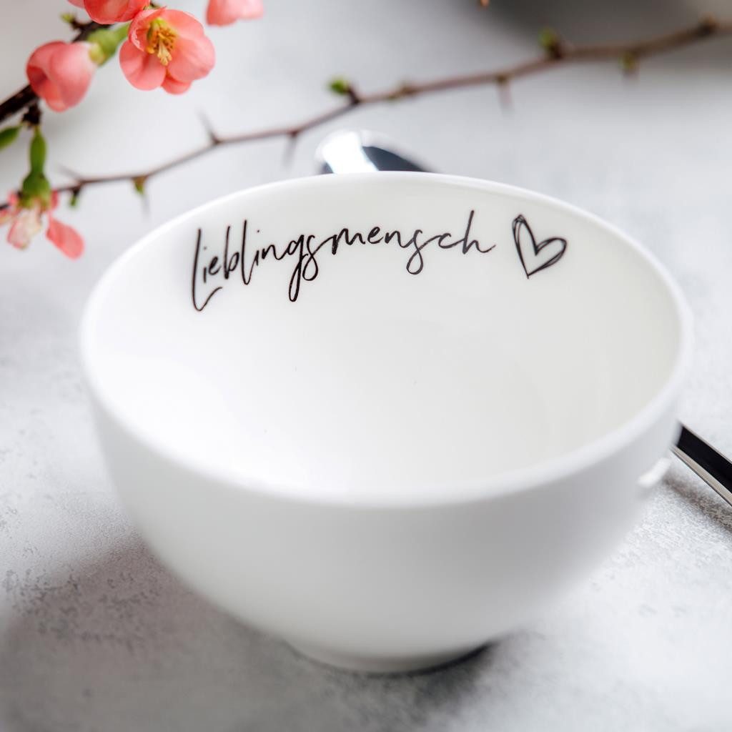 Villeroy & Boch Schale Statement Bol Lieblingsmensch ø 13,8 cm, Porzellan, (1 Schale, 1-tlg)