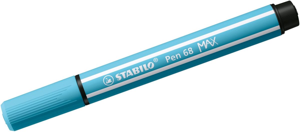 STABILO Filzstift Fasermaler Pen 68 Max Keilspitze azurblau Packung mit 5 Stück