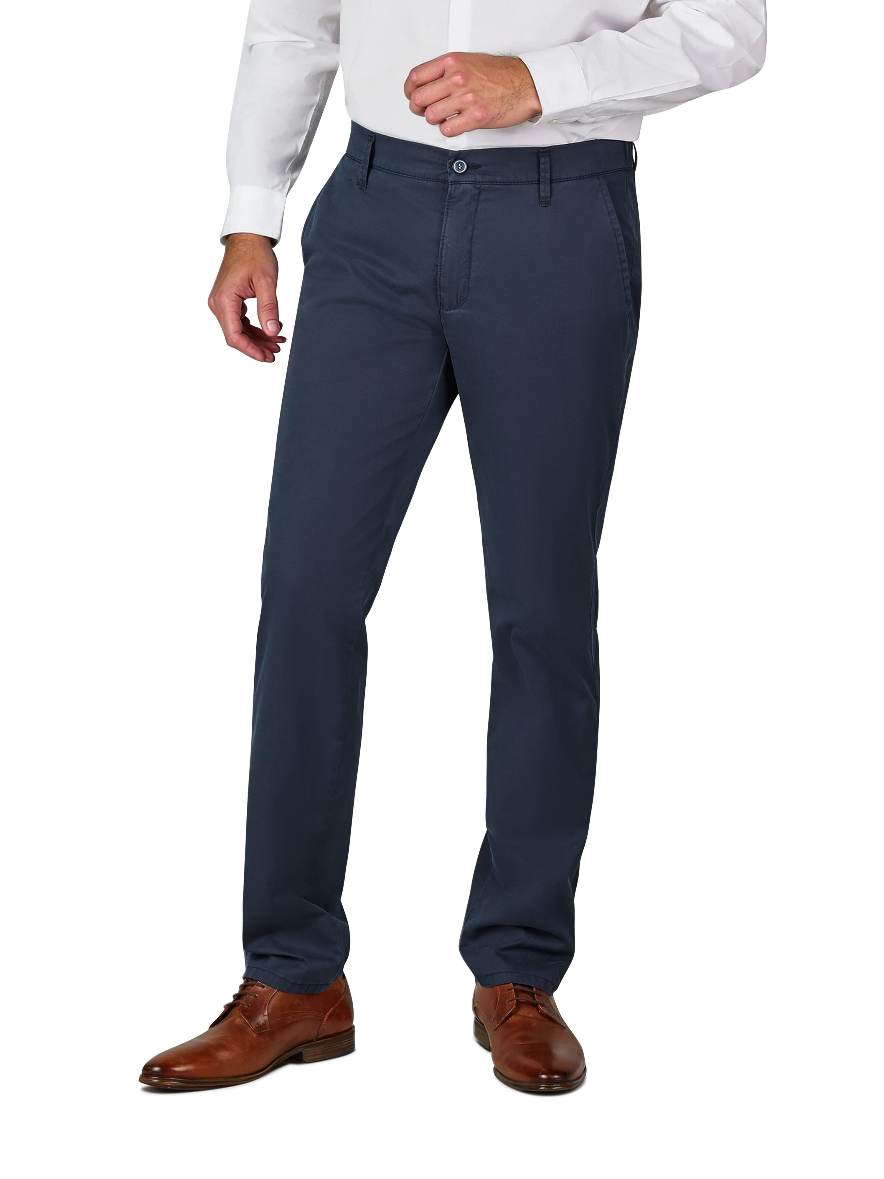 Club of Comfort Chinohose Chino/Flat Front Hose FOXX 8109 - marine - Herrenhose - 27 Ultra-Flex-Hose, super elastischer Comfort-Flex-Bund - Ultraleichter B