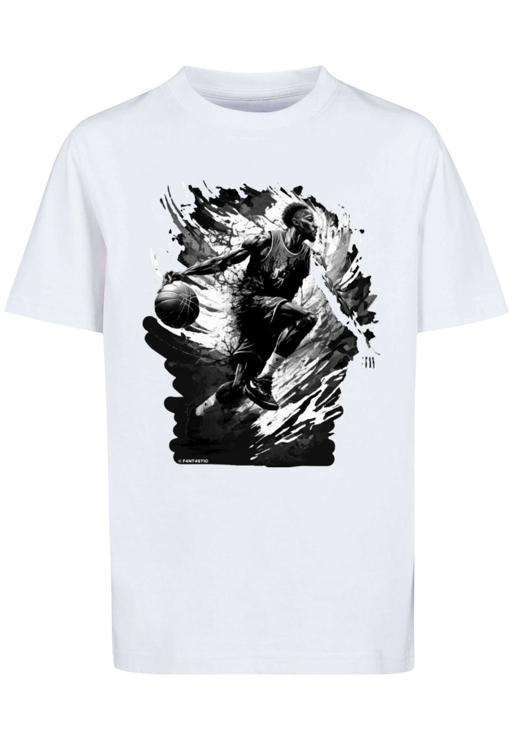 F4NT4STIC T-Shirt weiß Basketball Splash Print Sport UNISEX