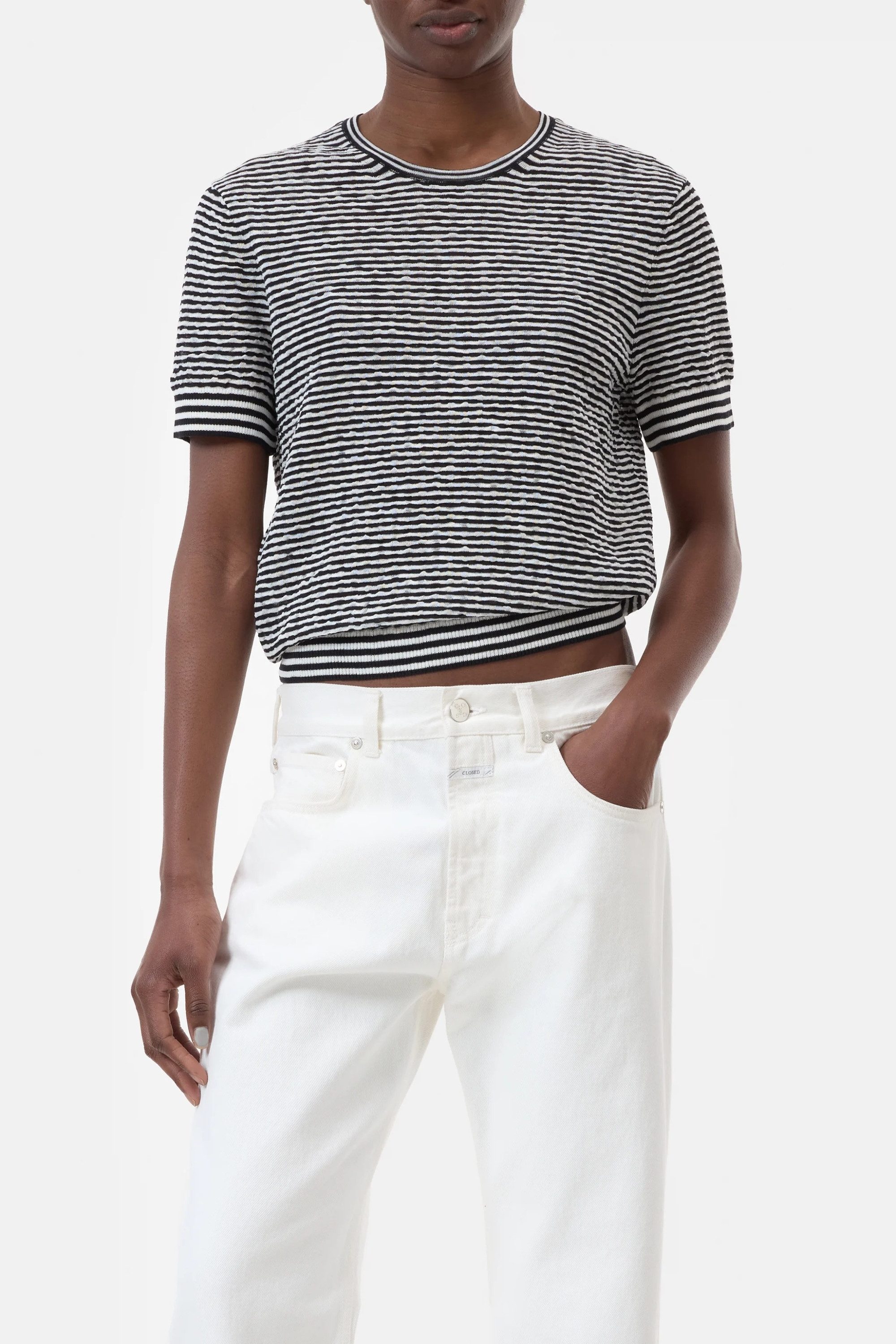 Strickpullover crew neck short sleeve