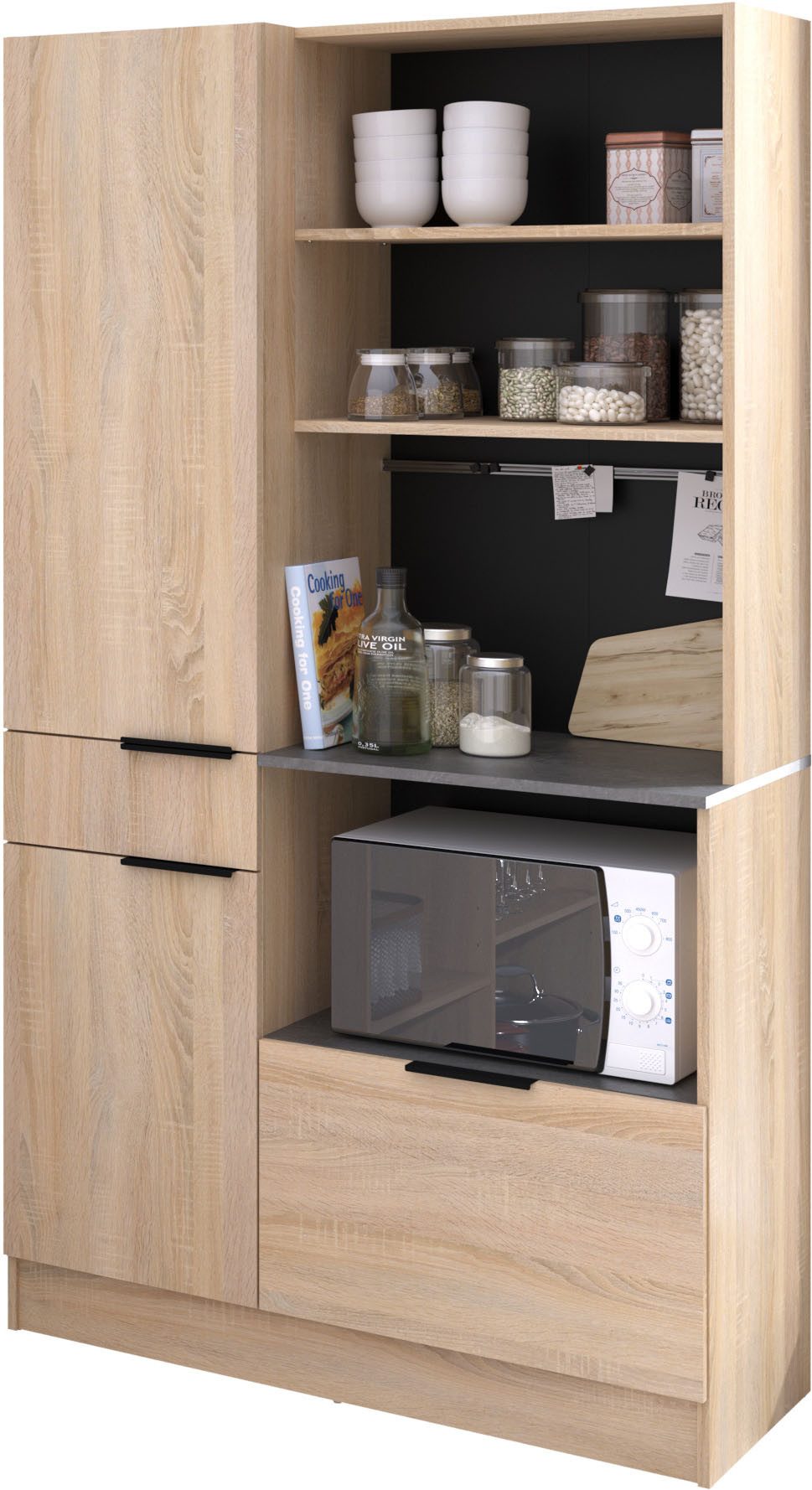 Parisot Schrank-Set,Breite 300 cm, ohne E-Geräte, (6-St., variabel stellbar, mit Kabeldurchlass, melaminharzbeschichtet)