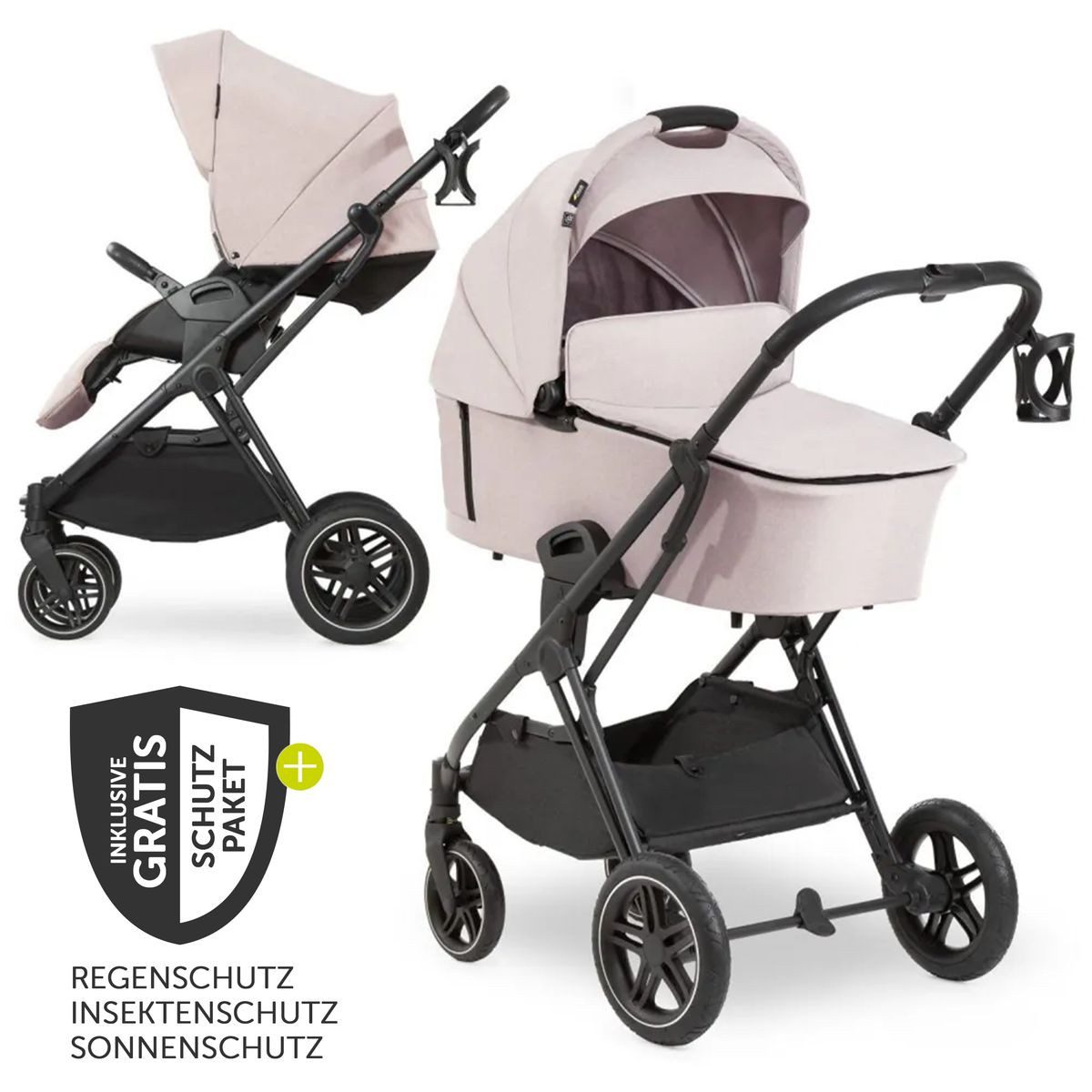 Kombi-Kinderwagen Vision X Duoset Black - Melange Beige