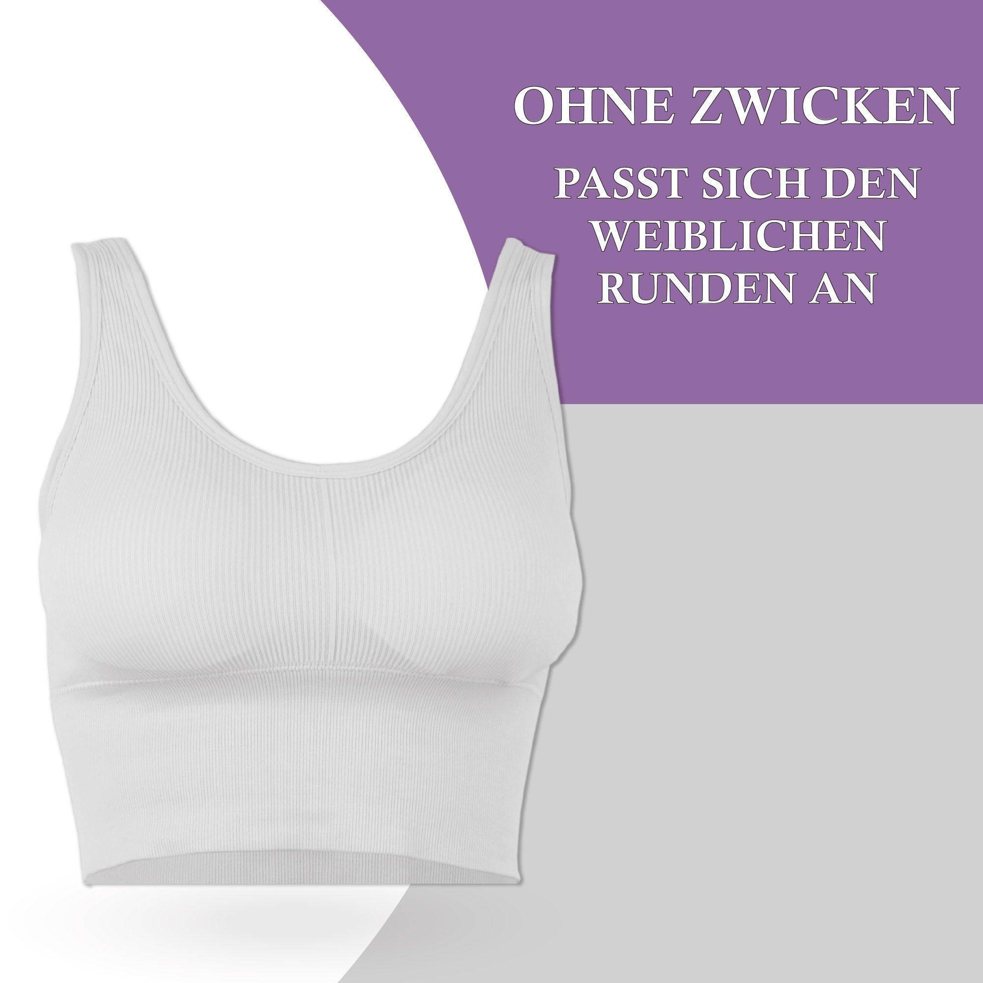 hemmy Fashion Push-up-BH Komfort BH - mit breiten Unterbrustband Damen Basic Wohlfühl BH "mit Push-Up" Sport Bralette - ohne Bügel