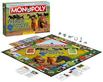 Winning Moves Spiel, Brettspiel Monopoly Pferde und Ponys, Zwei Sprachen in einem Spiel. Komplett auf deutsch oder englisch spielbar!