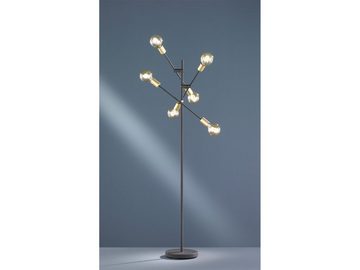 meineWunschleuchte LED Stehlampe, LED wechselbar, Warmweiß, ausgefallene moderne Designer Lampe für Ecke, Schwarz Gold Höhe 165cm